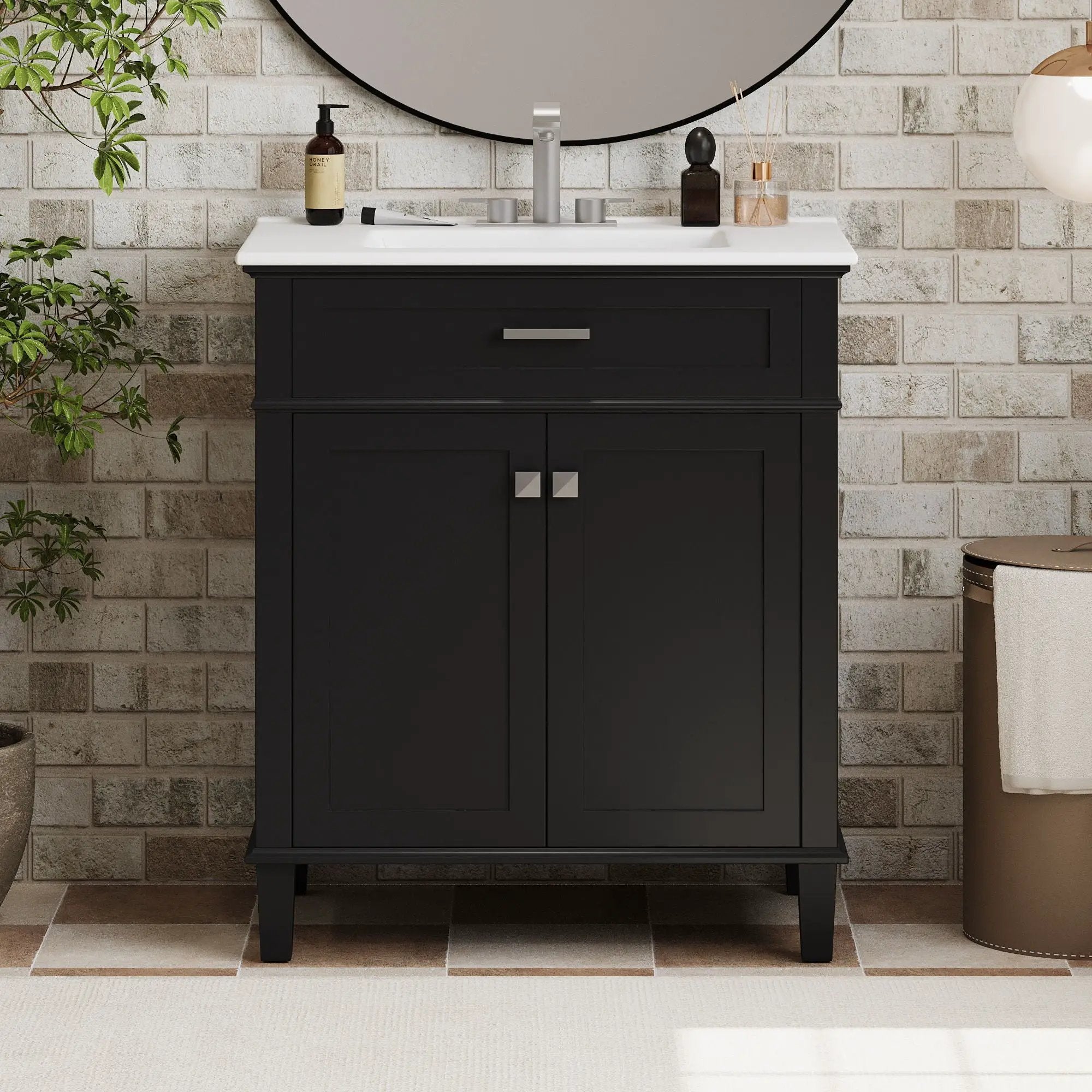 Bathroom Vanity With Ceramic Basin, Soft Close Door And Adjustable Shelves by Unique Piece Furniture