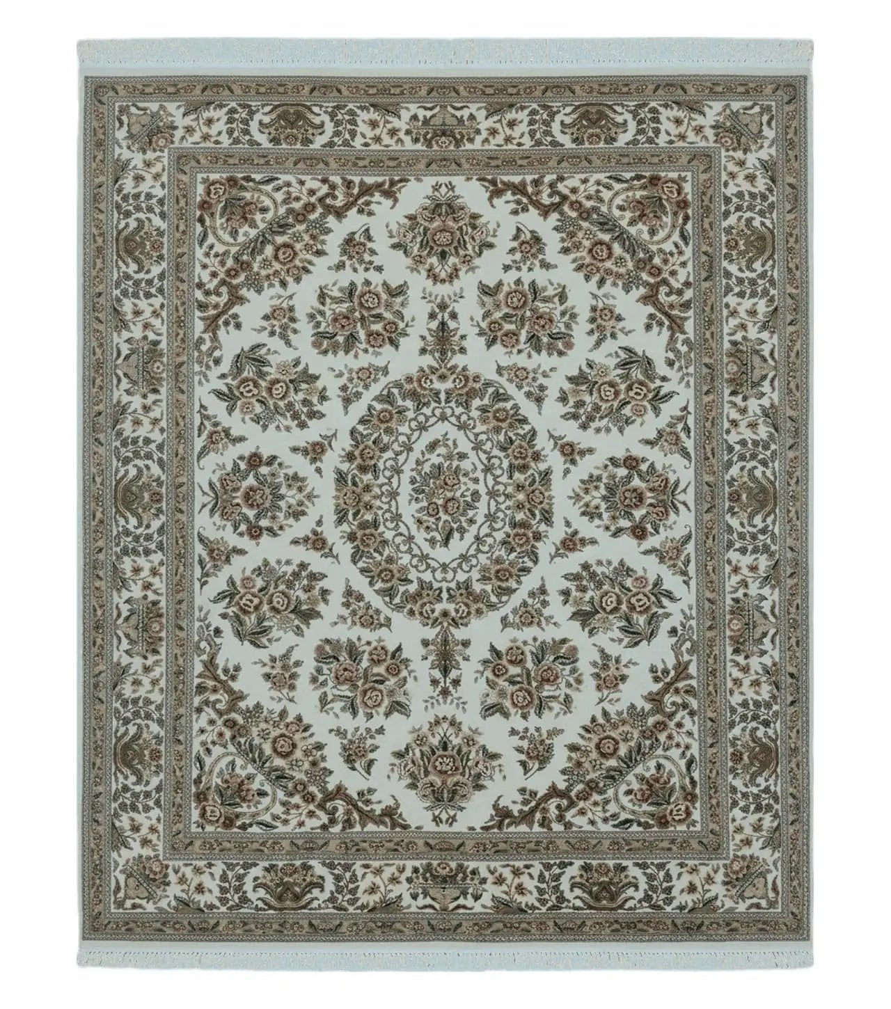 8' X 10' Handmade Chinese Floral Oriental Wool Silk Accent Rug Ivory Organic by Jewel Rugs