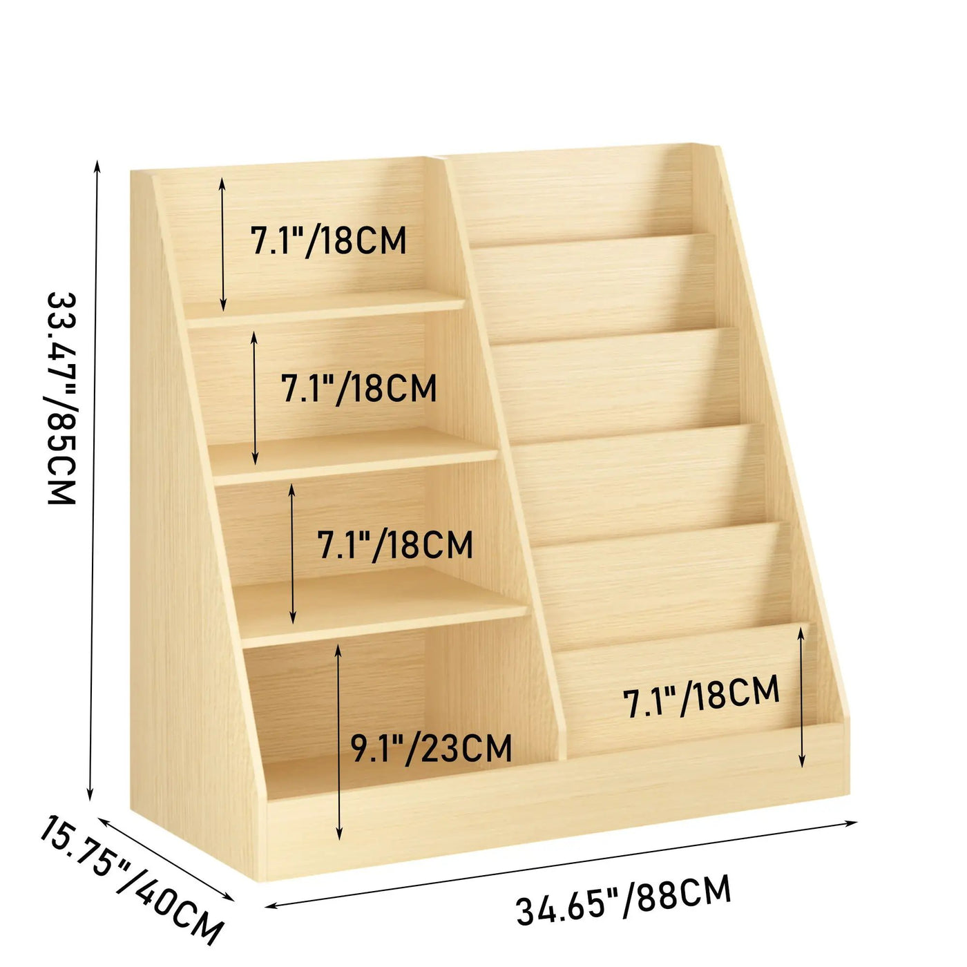Bookshelf And Toy Storage Organizer, 4 Tier Bookcase With Display Stand For Playroom by HouseOfZazla
