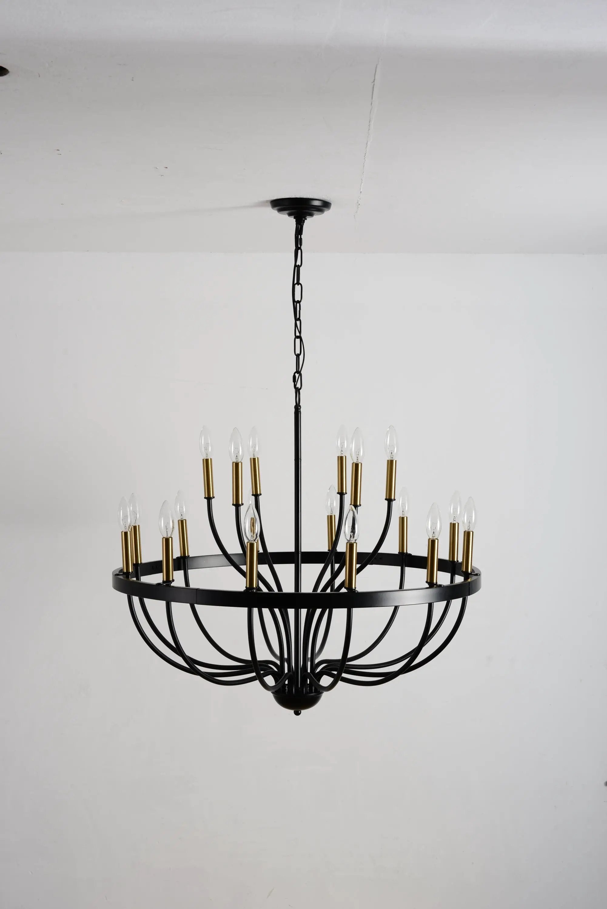 15-Light Industrial Iron Candle Chandelier Modern Farmhouse Pendant Light by HouseOfZazla