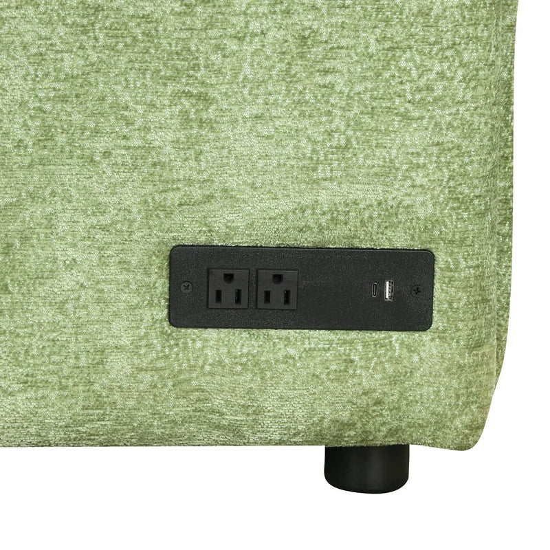 Convertible Sofa Bed Sectional Sofa Sleeper L-Shaped Sofa With A Storage Ottoman, Two Pillows, Two Power Sockets And Two USB Ports For Living Room by HouseOfZazla