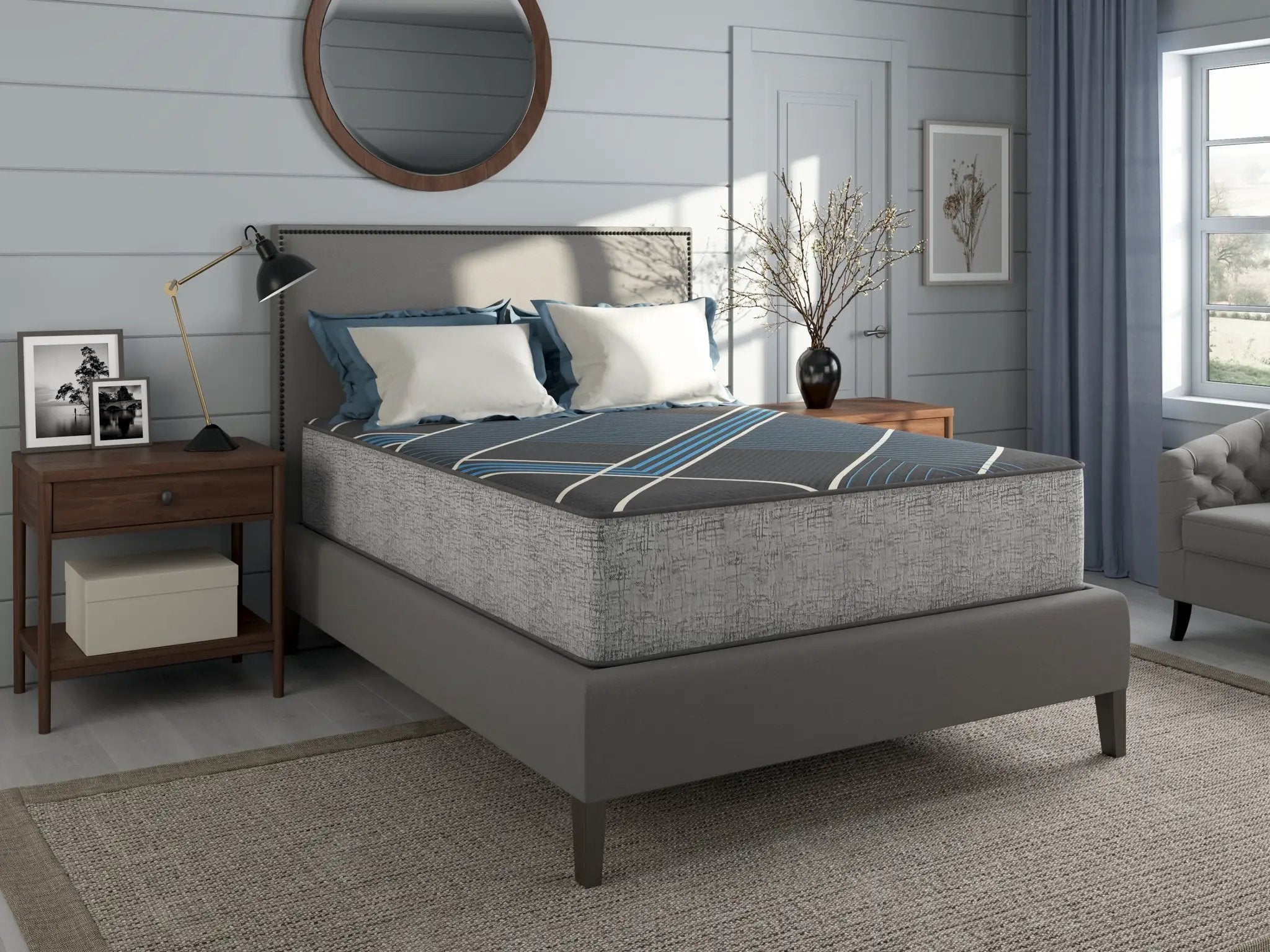Tempagel by restonic 13' smooth top, plush mattress by HouseOfZazla