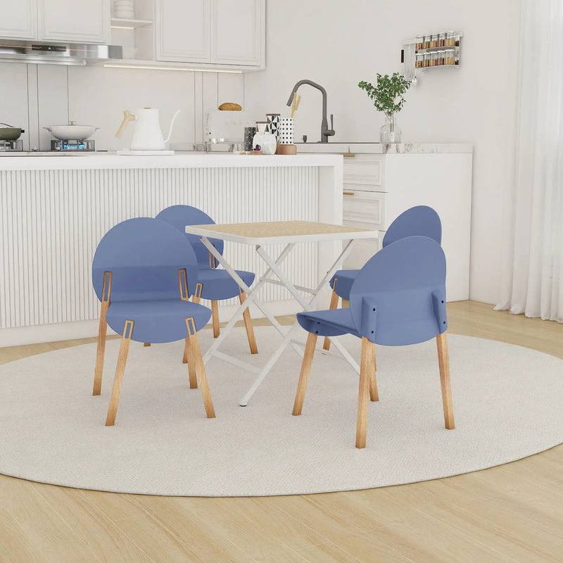 4 Piece Set Of Single Chairs With A Folding Square Table by Unique Piece Furniture