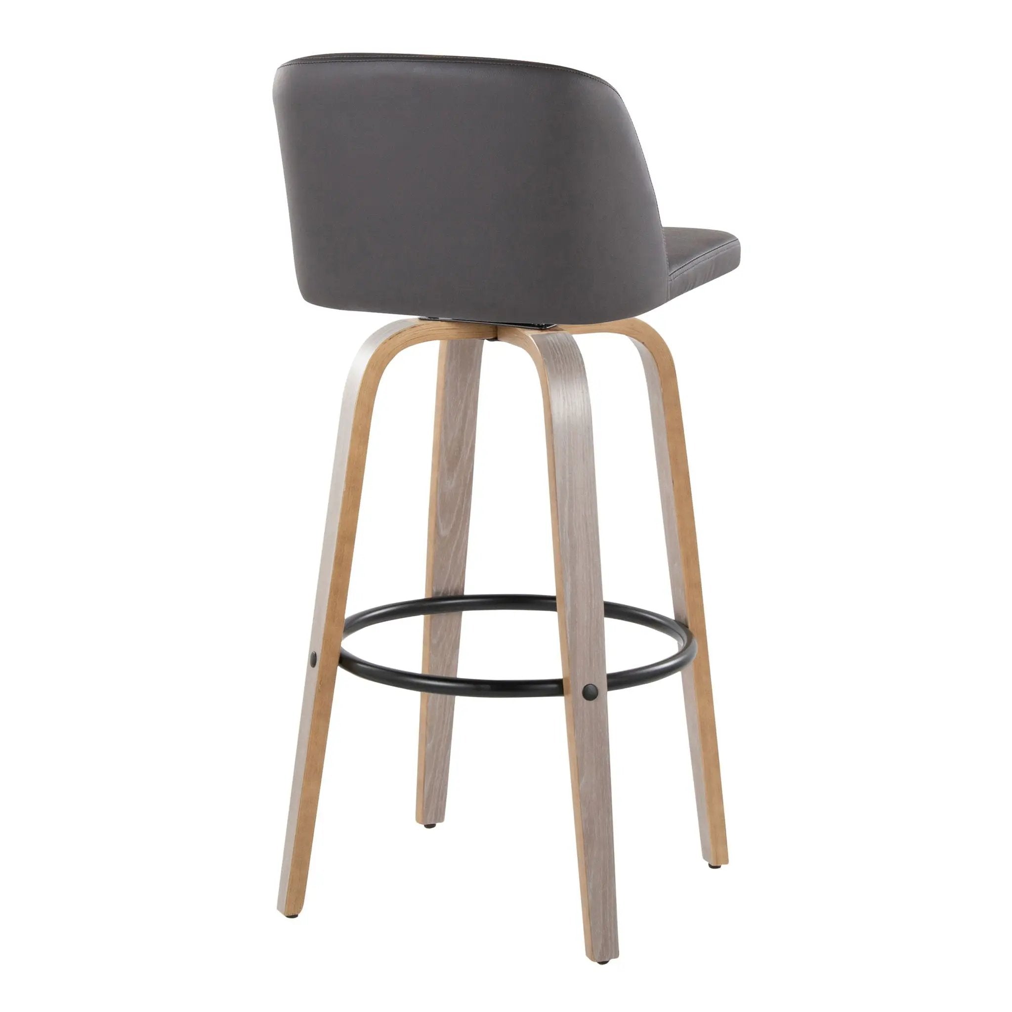 Toriano - Mid-Century Modern Fixed Height BarStool With Round Footrest (Set of 2) by Unique Piece Furniture