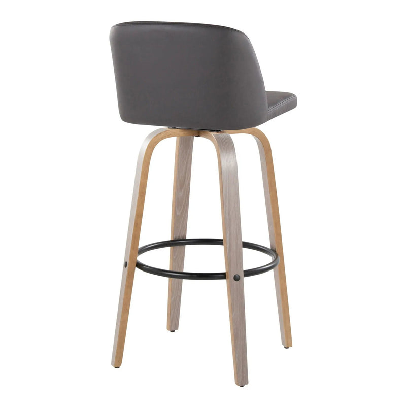 Toriano - Mid-Century Modern Fixed Height BarStool With Round Footrest (Set of 2) by Unique Piece Furniture