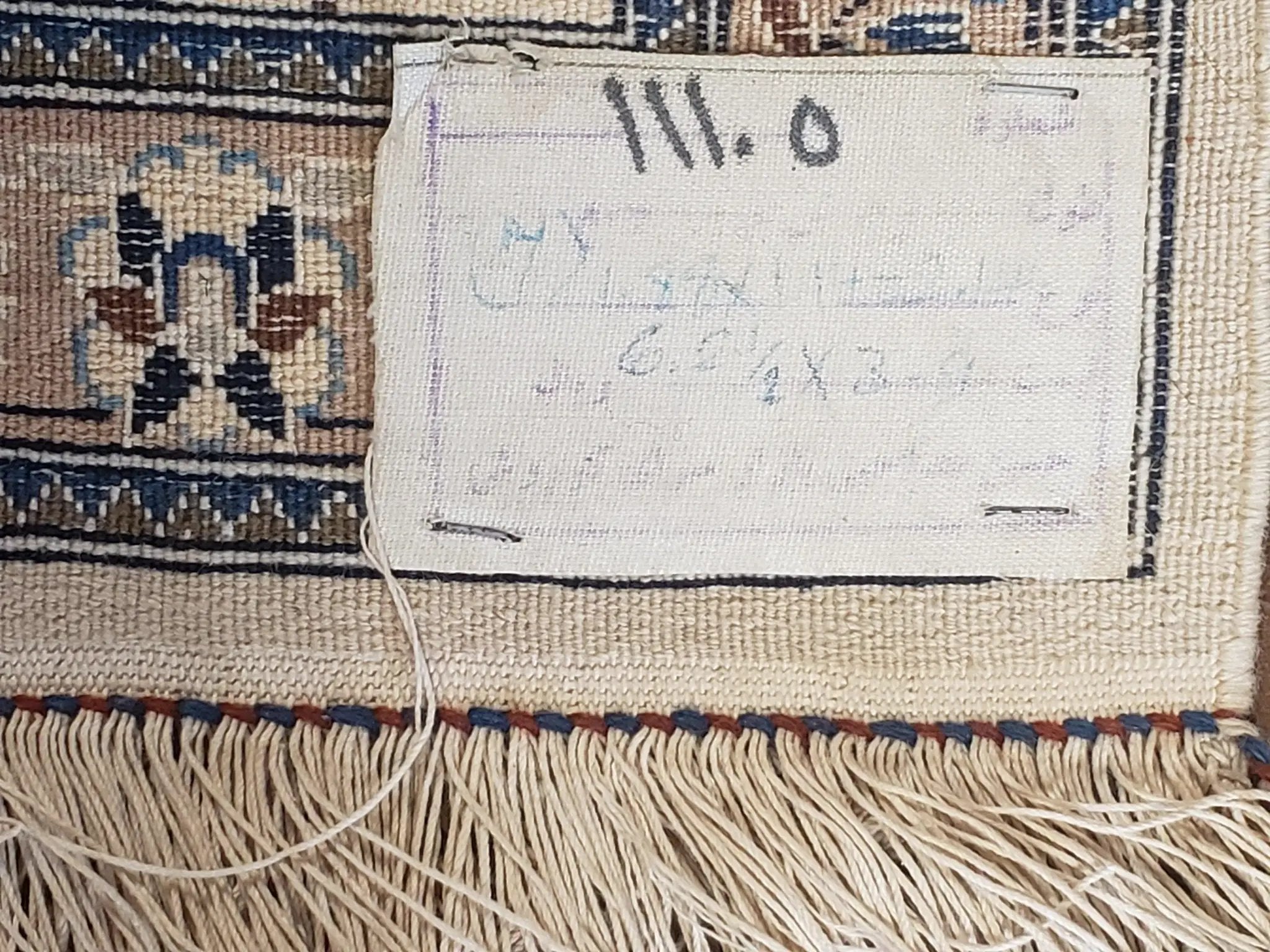Persian Nain Rug 4x6, Ivory and Blue, Hand-Knotted, Wool & Silk by Jewel Rugs