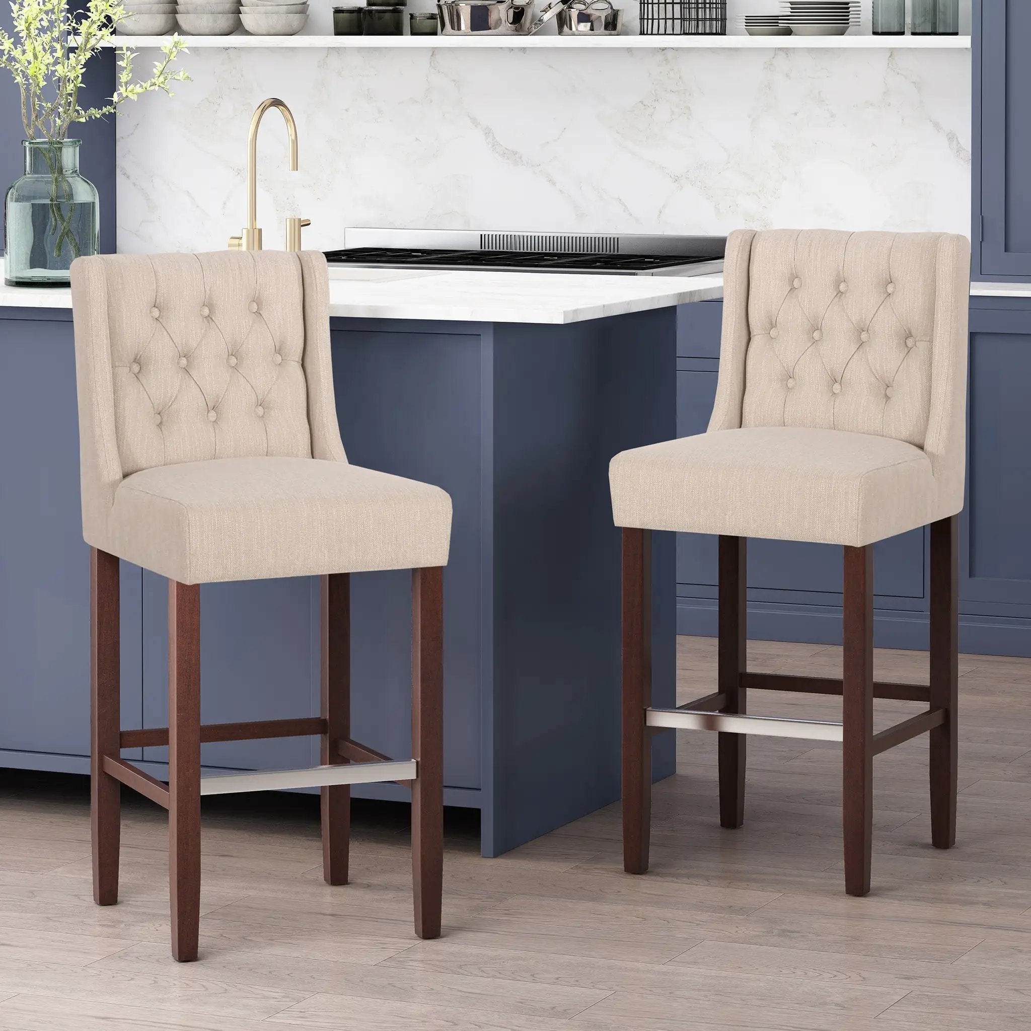 Modern Minimalist Metal Leg Bar Stool by HouseOfZazla