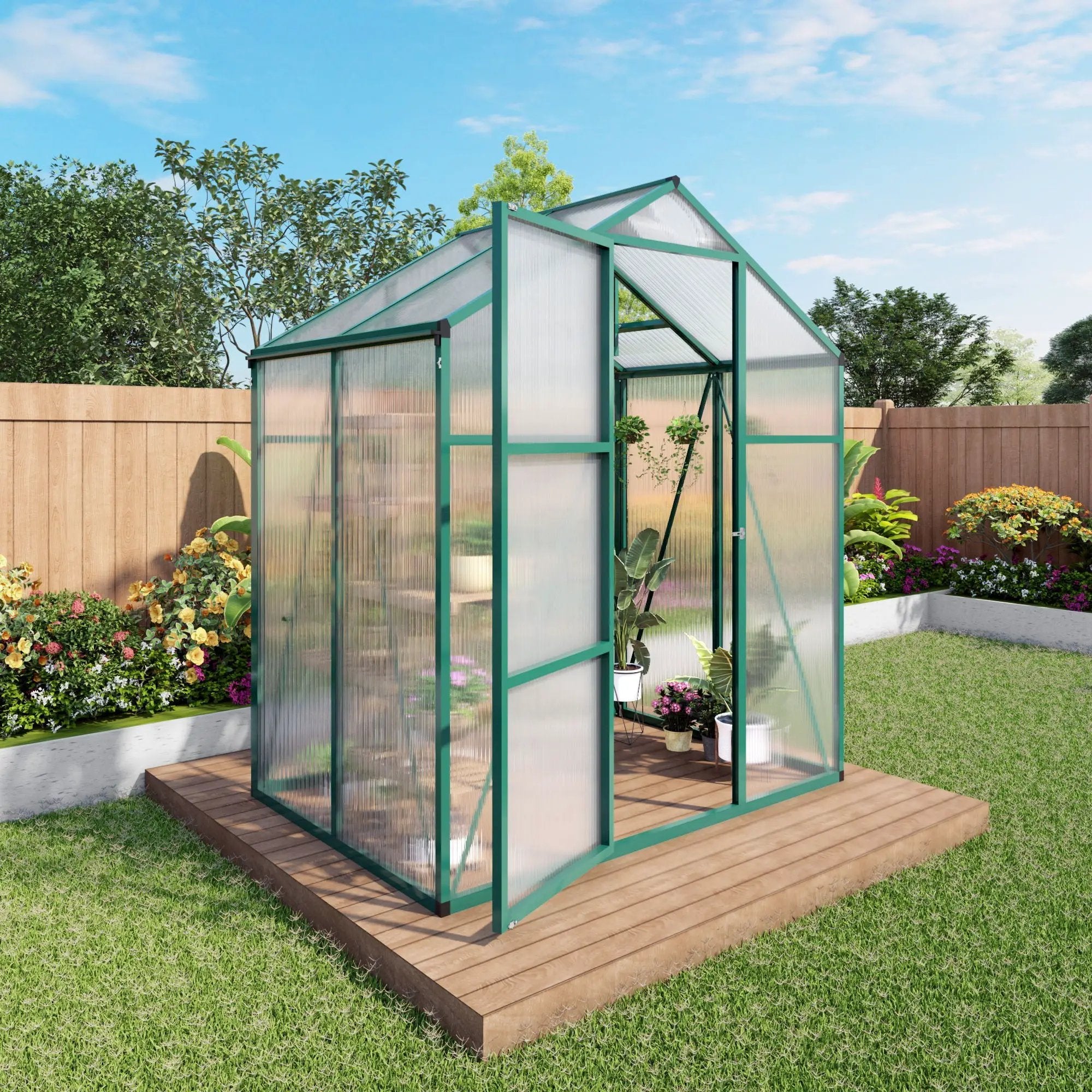 Polycarbonate Walk-In house, Raised Base For Outdoor In All Season by HouseOfZazla