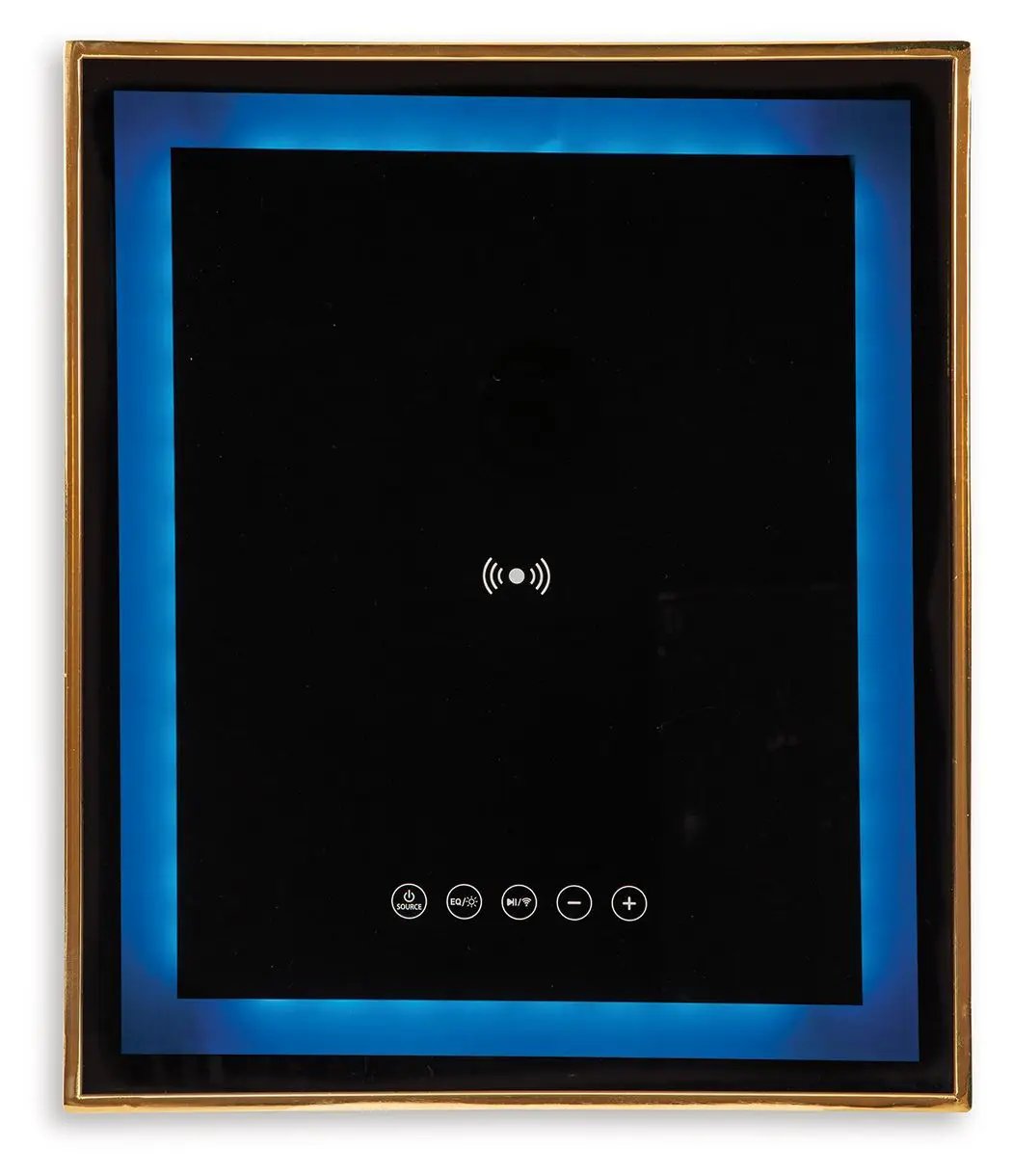 Rexwell - Accent Table With Speaker - Black / Gold Finish by Unique Piece Furniture