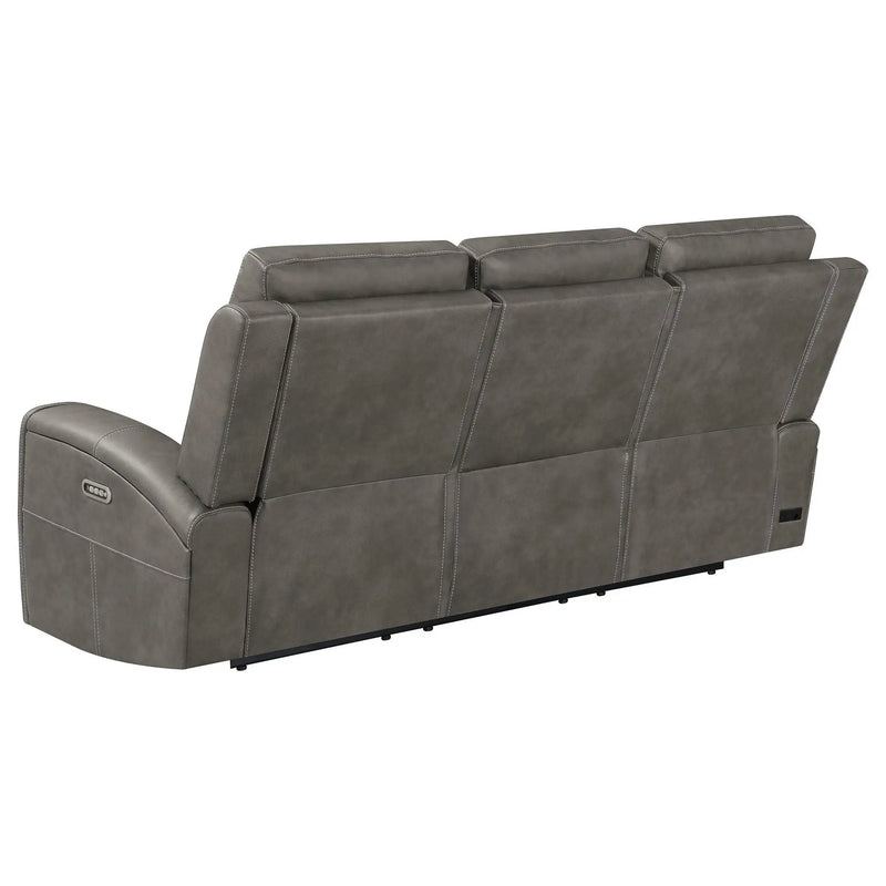 Brickston 2-piece Triple Power Reclining Sofa Set Charcoal by Unique Piece Furniture