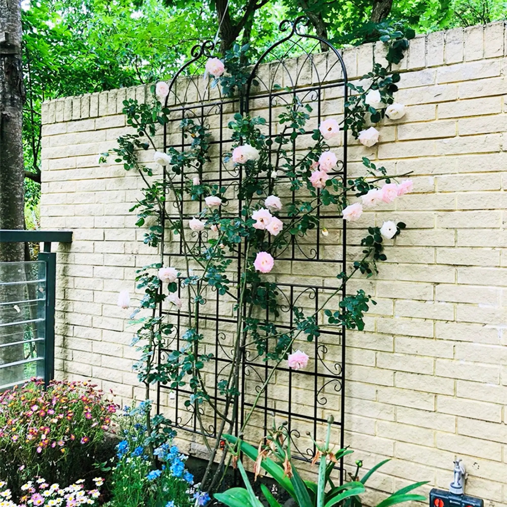 Metal Garden Rustproof Trellis For Climbing Plants Outdoor Flower Support by HouseOfZazla