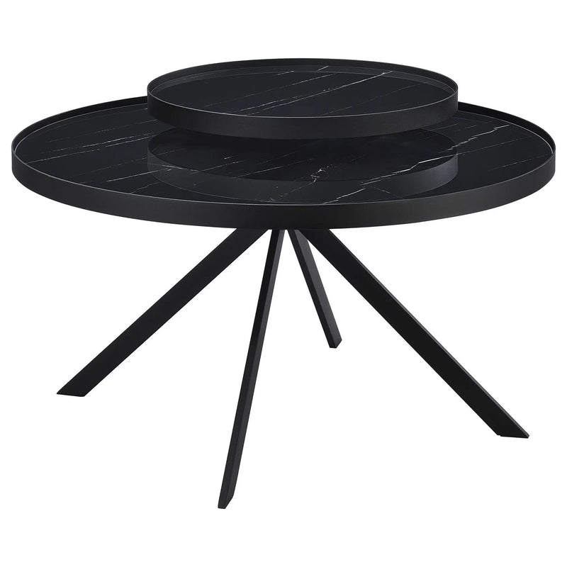 Briggs 2-piece Round Coffee and End Table Set Black by Unique Piece Furniture