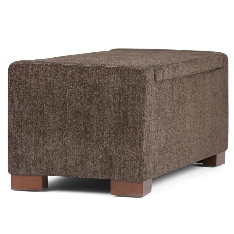 Bretton - Lift Top Storage Ottoman - Deep Umber Brown by HouseOfZazla