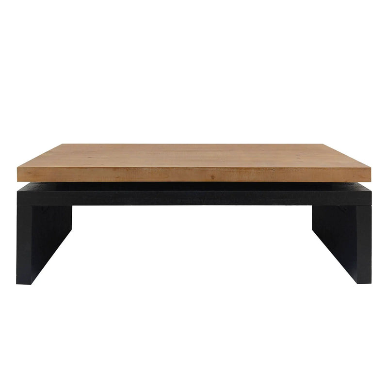 Coffee Table Rectangular Center Table For Living Room - Black / Natural / Multi / Natural Multi / Natural Wood / Natural Wood Wash by HouseOfZazla