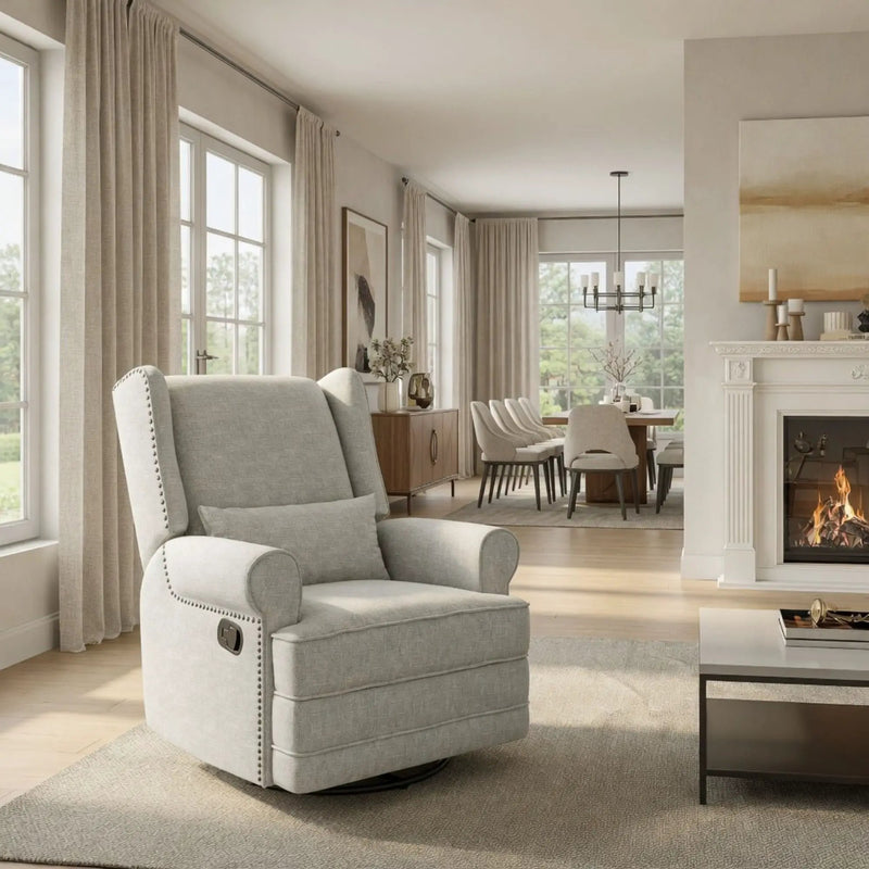 Extra Wide Swivel Recliner Glider Chair With Footrest by HouseOfZazla