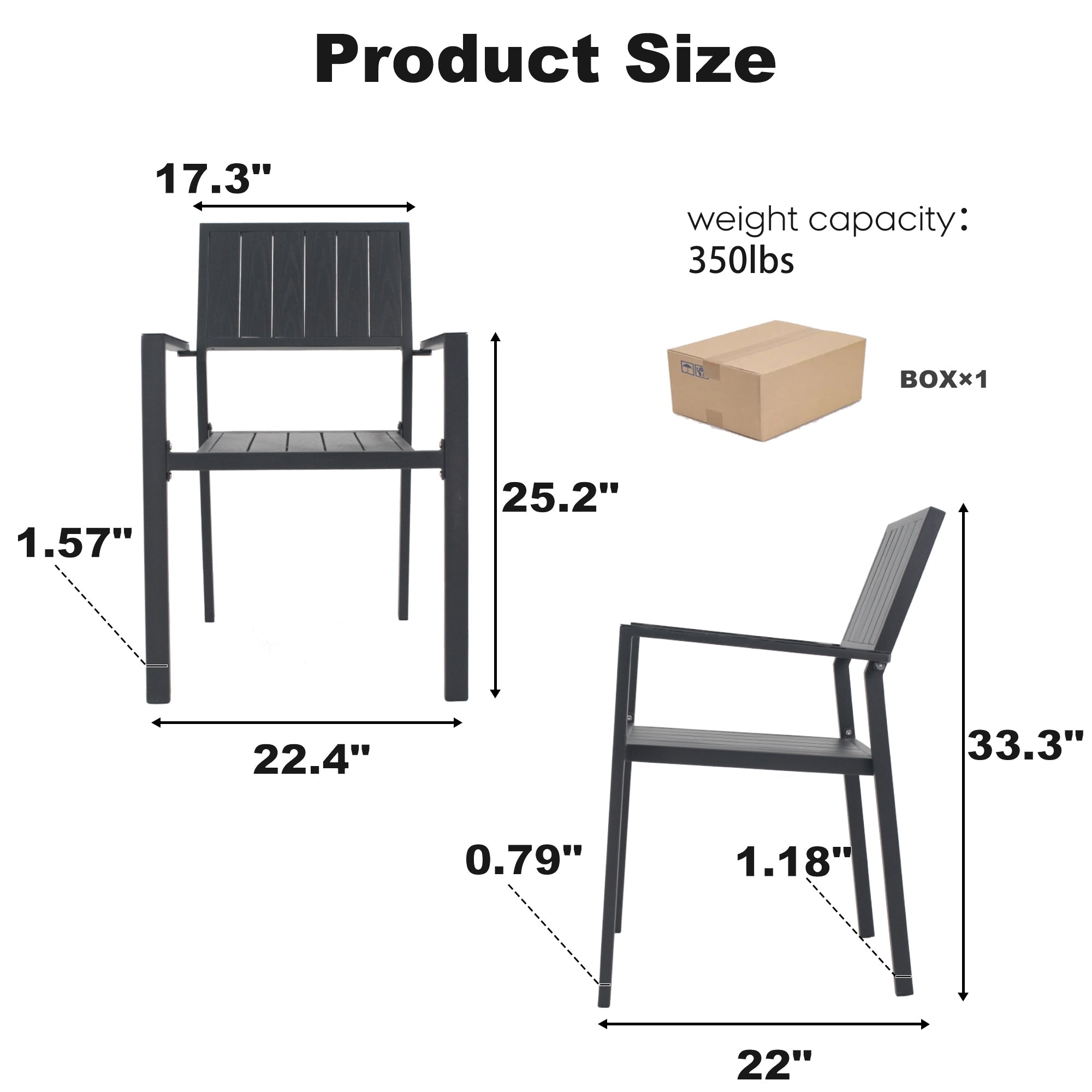 Modern Outdoor Indoor Metal Side Chair - Set of 2 by HouseOfZazla