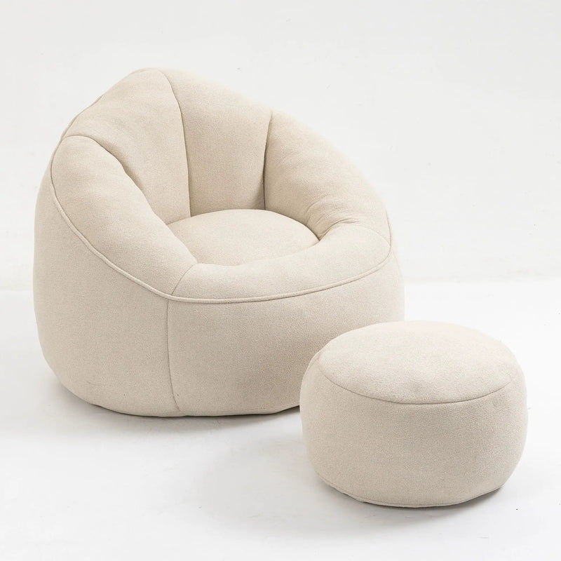 Bedding Bean Bag Sofa Chair High Pressure Foam With Footrest by Unique Piece Furniture