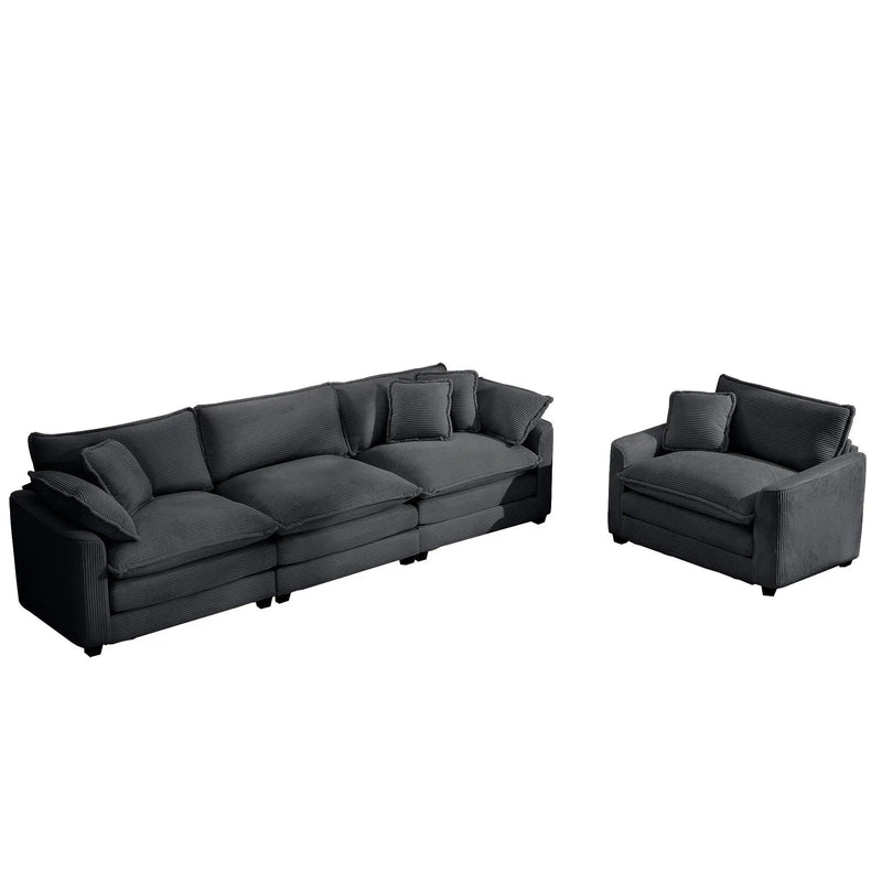 Elegant Oversized Sectional Sofa Set With Deep Seats And Flexible Layout by HouseOfZazla