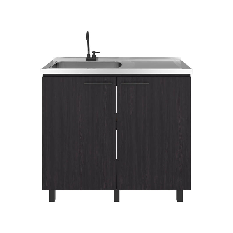 Alatna Freestanding Utility Base Cabinet with Stainless Steel Countertop and Faucet by HouseOfZazla