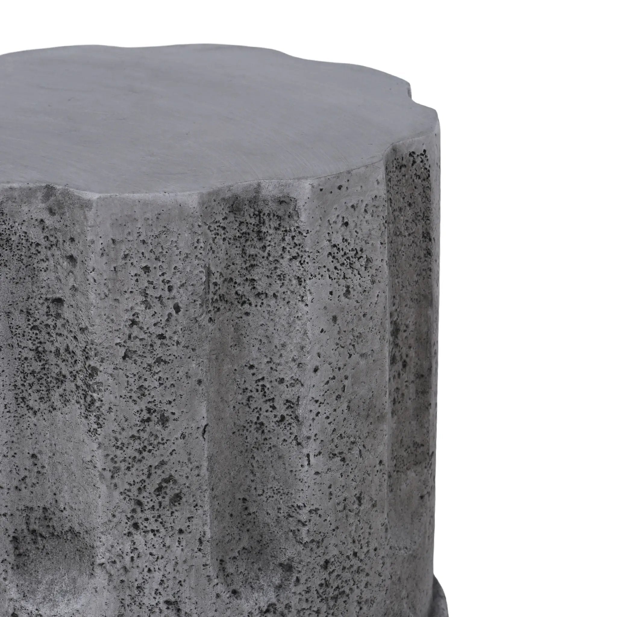 Outdoor End Table, Round Side Table For Patio And Garden - Antique Gray by Unique Piece Furniture