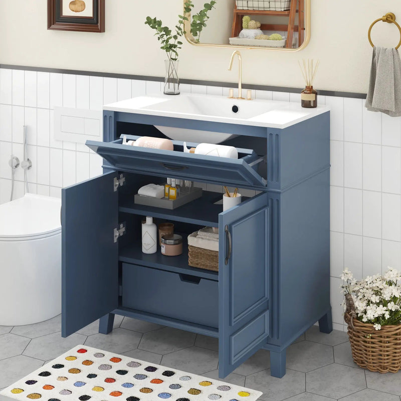 Bathroom Vanity With Sink Storage Cabinet - Blue by Unique Piece Furniture