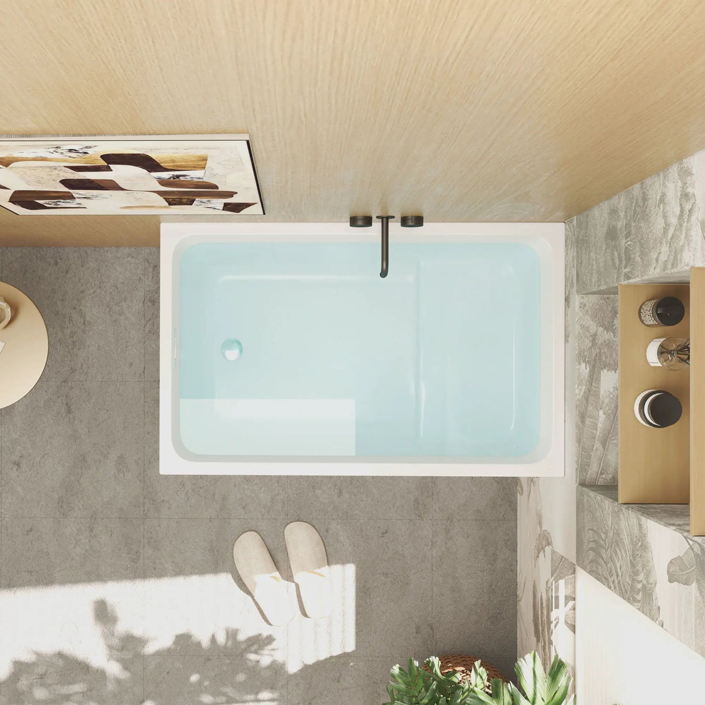 Gloss Freestanding Bathtub With Built In Seat by HouseOfZazla