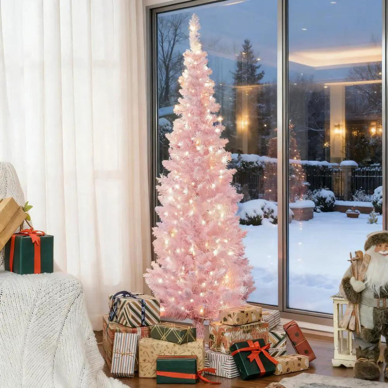 Pink 5ft Pencil Christmas Tree by HouseOfZazla