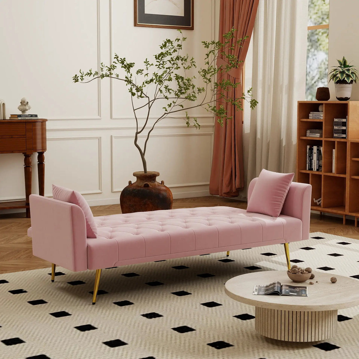 Modern Convertible 72 Inch Foldable Sleeper Sofa by HouseOfZazla