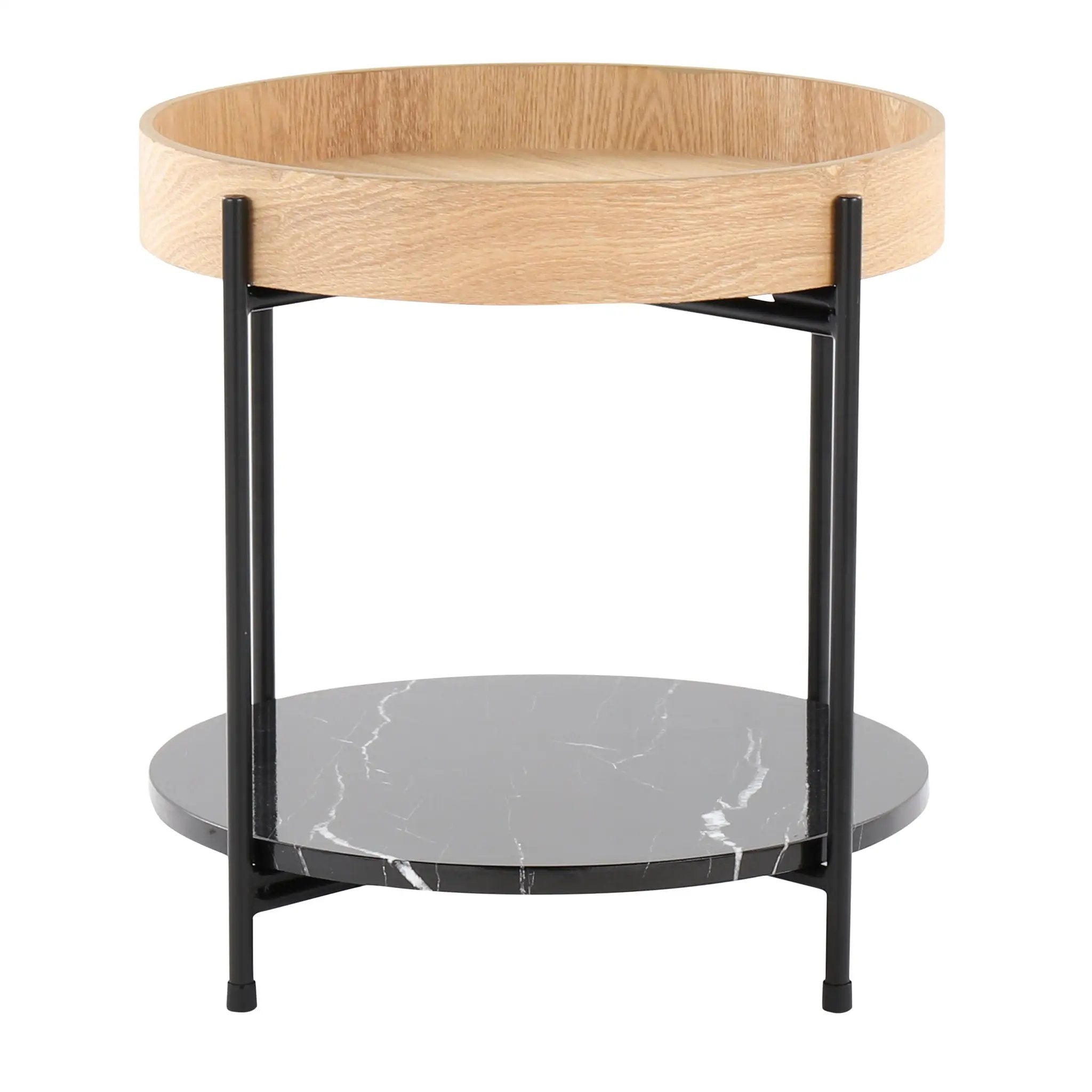 Daniella - Contemporary End Table - Black / Natural by Unique Piece Furniture