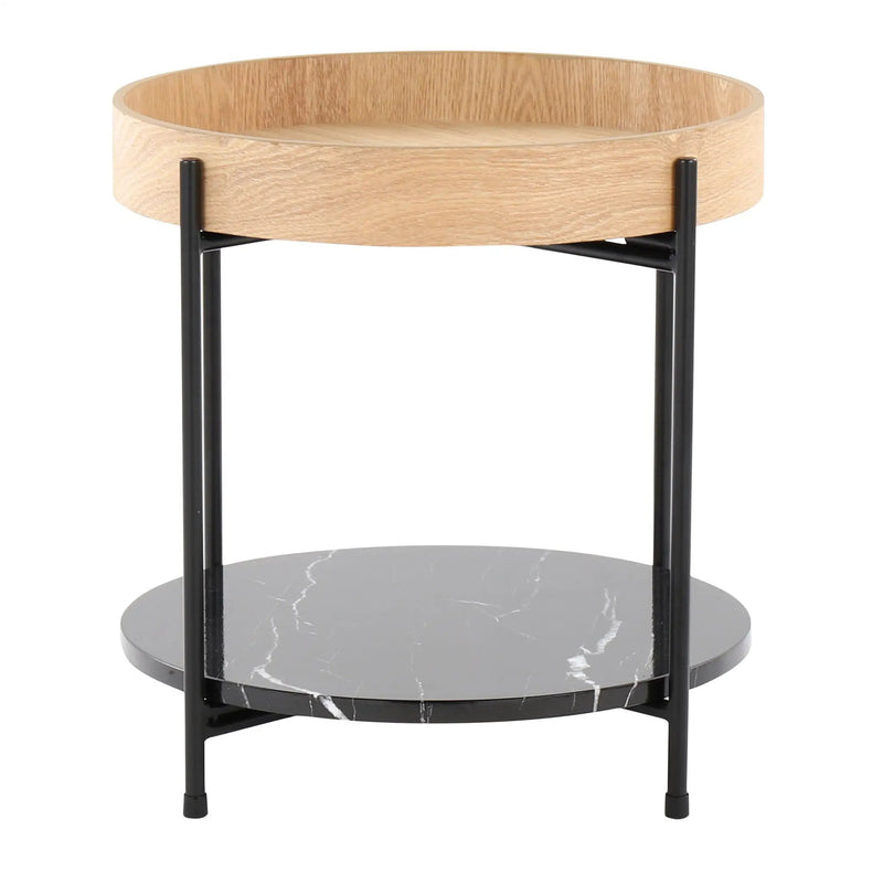 Daniella - Contemporary End Table - Black / Natural by Unique Piece Furniture