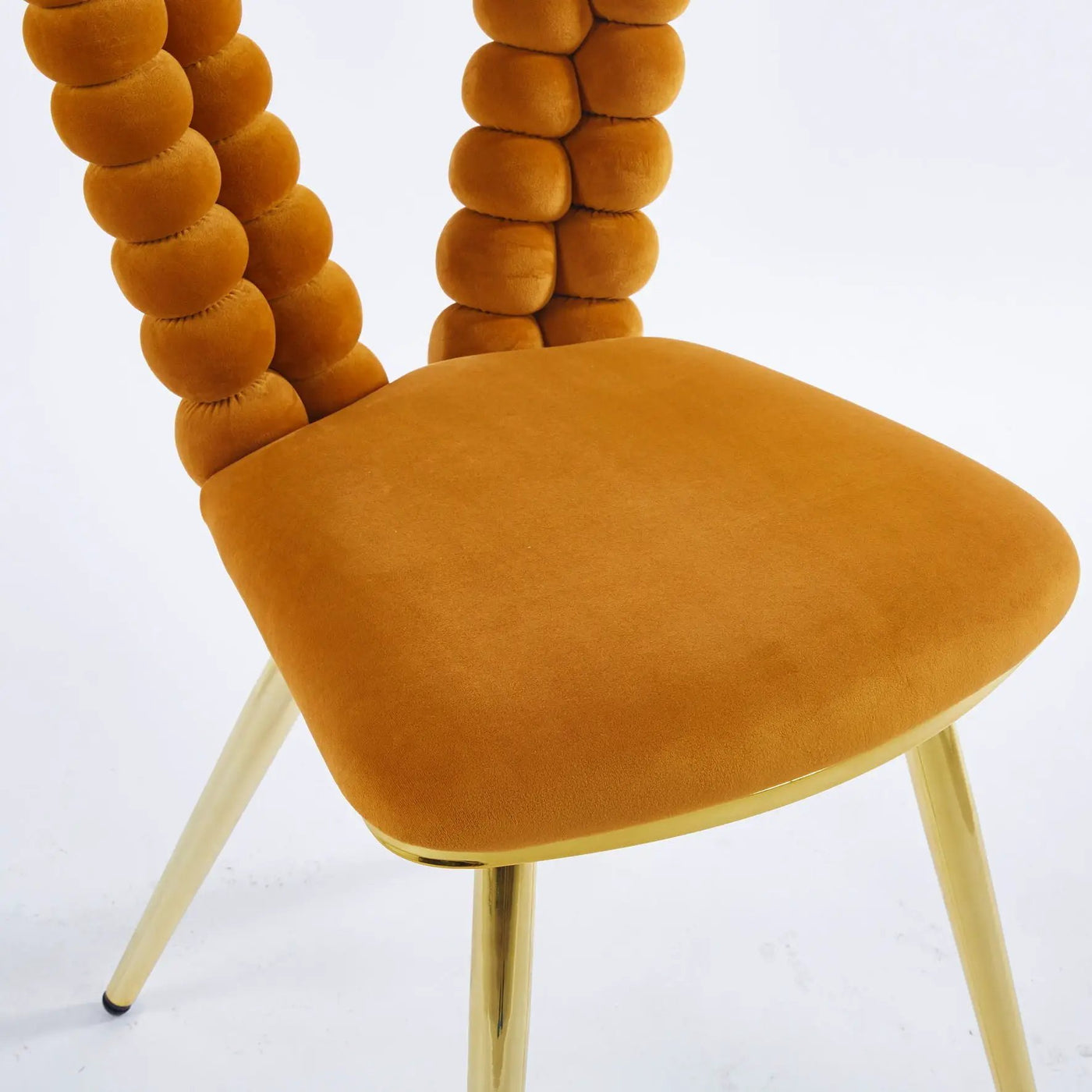 Modern Chair With Iron Tube Legs, Soft Cushions And Comfortable Backrest, Suitable For Dining Room, Living Room, Cafe, Hairball Back by Unique Piece Furniture