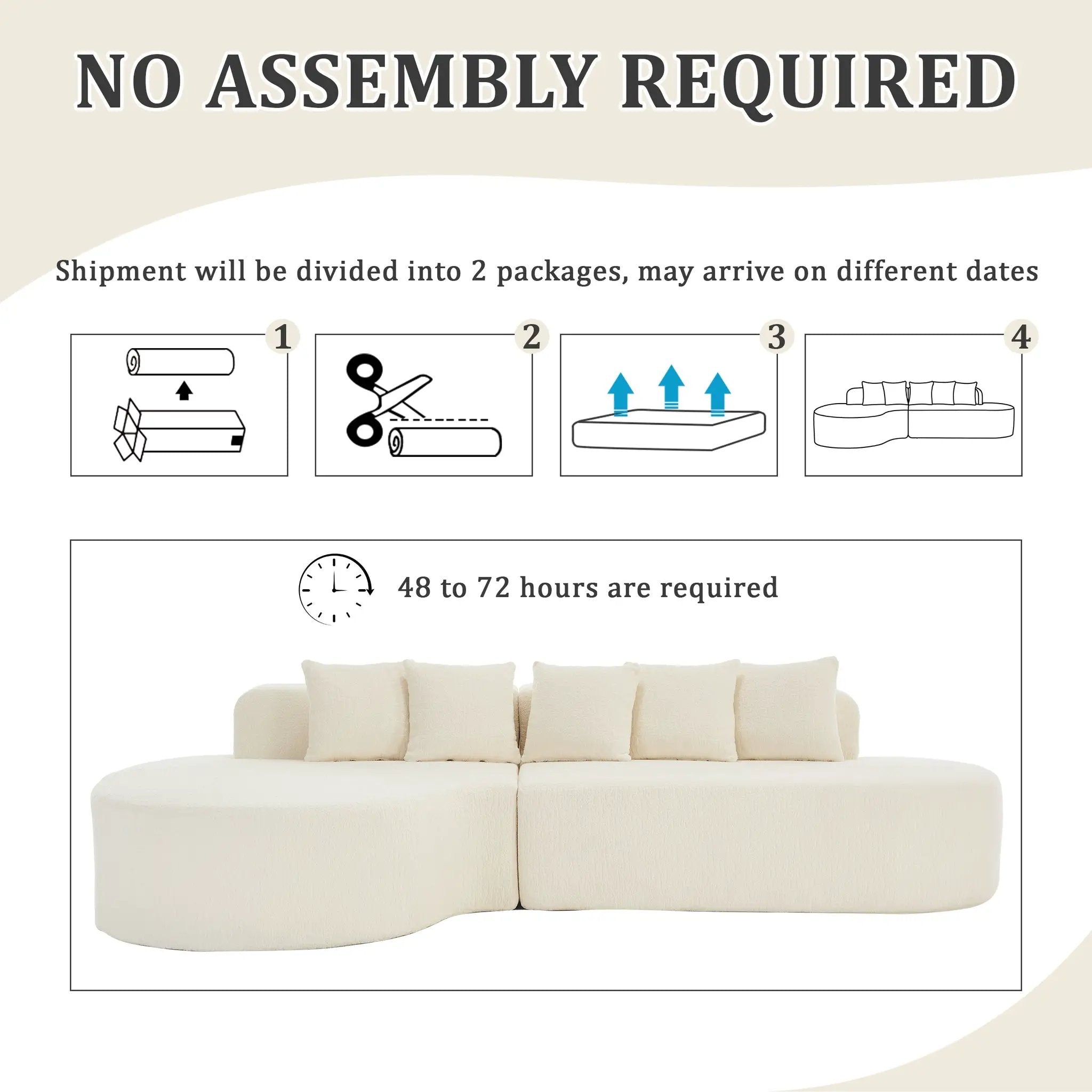 Boneless Couches for Living Room - White by HouseOfZazla
