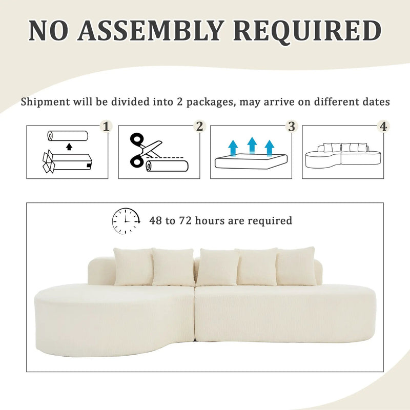 Boneless Couches for Living Room - White by HouseOfZazla
