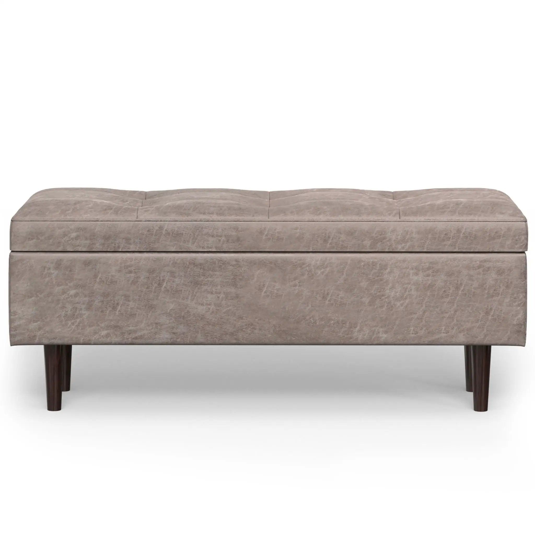 Shay - Large Square Coffee Table Storage Ottoman Mid-Century Style by Unique Piece Furniture