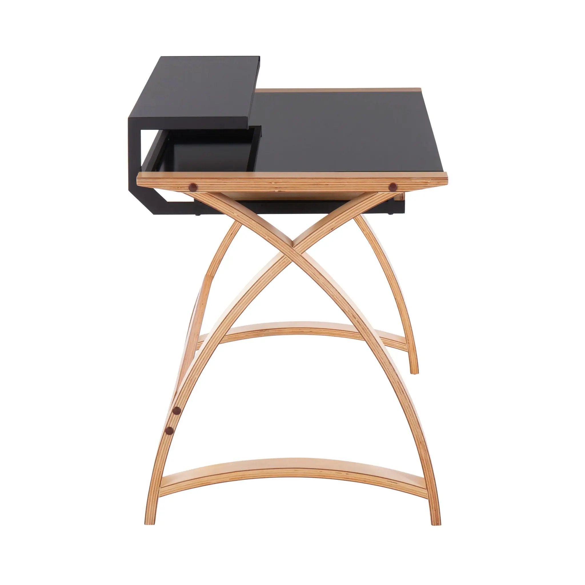 Bentley - Mid-Century Modern Office Desk - Natural / Black by HouseOfZazla