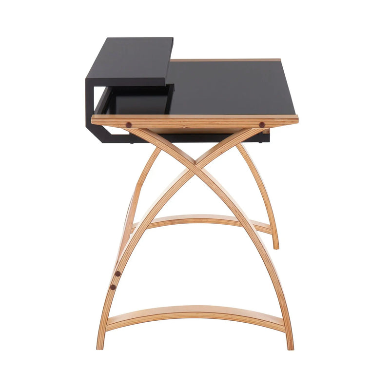 Bentley - Mid-Century Modern Office Desk - Natural / Black by HouseOfZazla