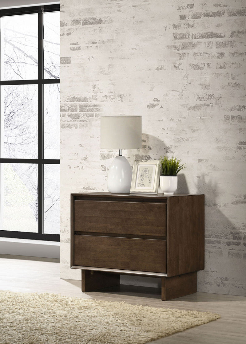 Glenwood 2-drawer Nightstand Bedside Table Warm Brown by Unique Piece Furniture