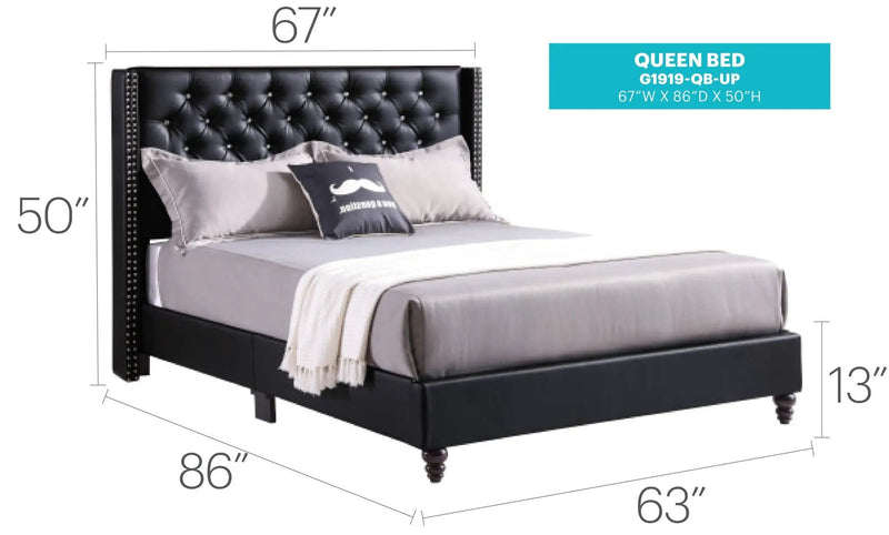 Upholstered Nailhead Trim Chic Bed by HouseOfZazla