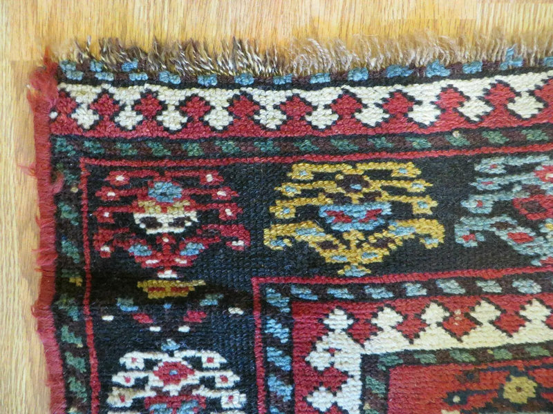 3' 3" X 10' Hand-Knotted Antique Handmade Caucasian Kazak Wool Runner Rug by Jewel Rugs