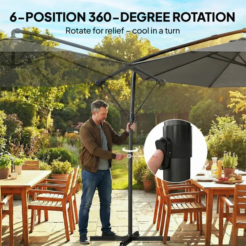 Modern Style Outdoor Hanging Cantilever Umbrella by HouseOfZazla
