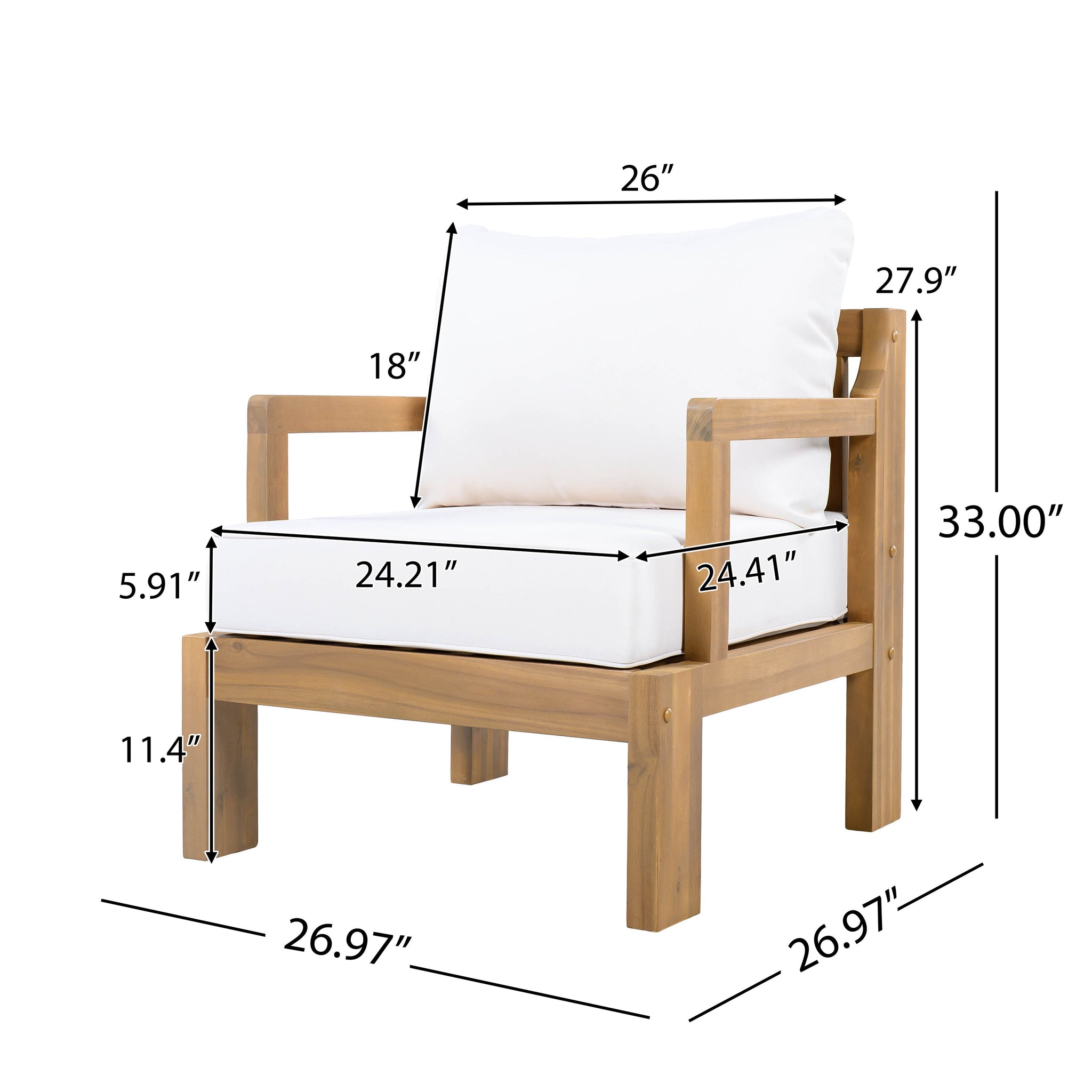 Outdoor Acacia Patio Chair (Set of 2) by HouseOfZazla
