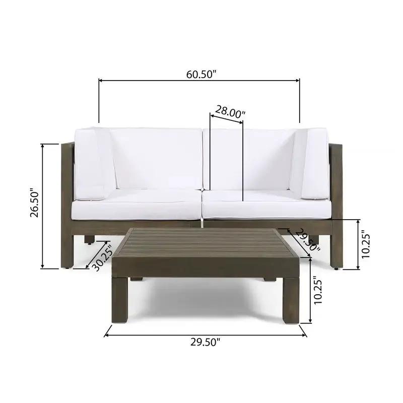 Oana - 3 Piece Loveseat Set With Coffee Table by HouseOfZazla