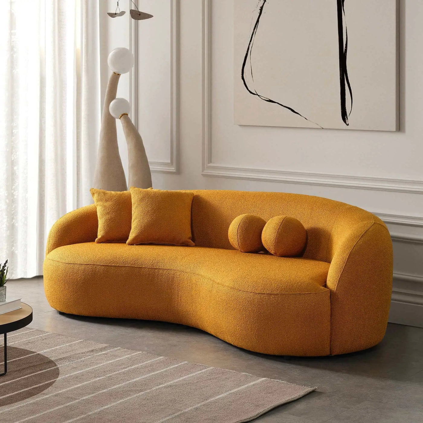 Drake - Japandi Style Curvy Boucle Sofa by Unique Piece Furniture