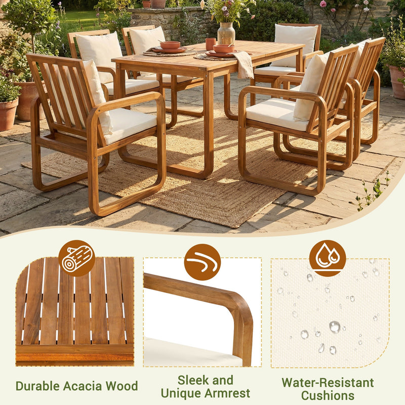 7 Pieces Patio Dining Set Outdoor Dining Table and Chairs by HouseOfZazla