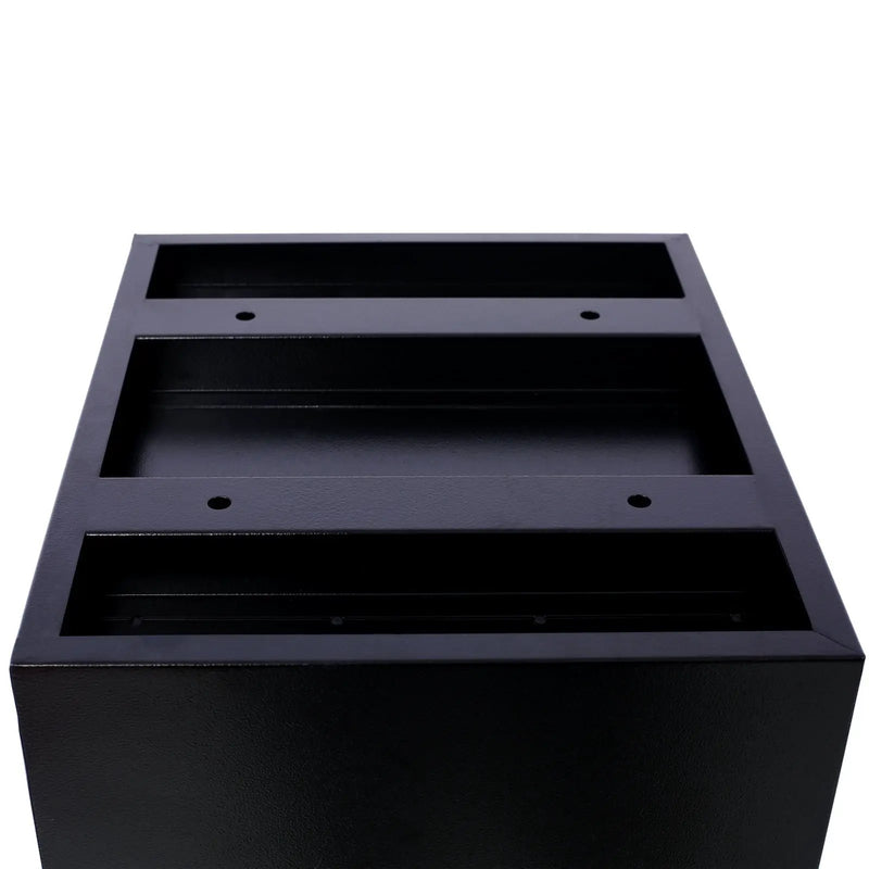 Package Delivery Box, Galvanized Steel Parcel Mailbox With Code Lock & Mounting Hardware, For Outdoor Porch, Curbside - White / Black by Unique Piece Furniture