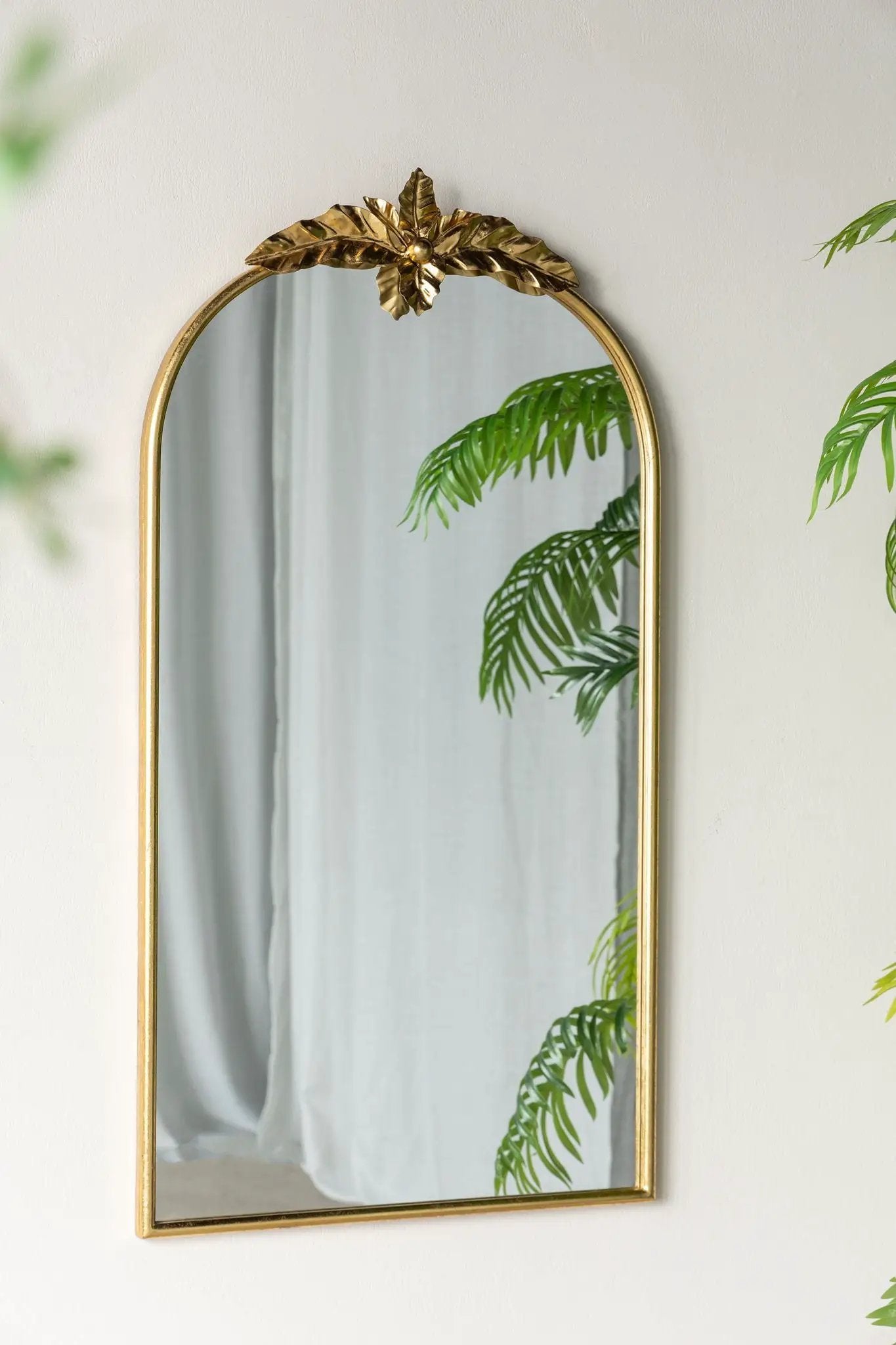 Arched Wall Mirror With Metal Frame, Wall Mirror For Living Room by HouseOfZazla