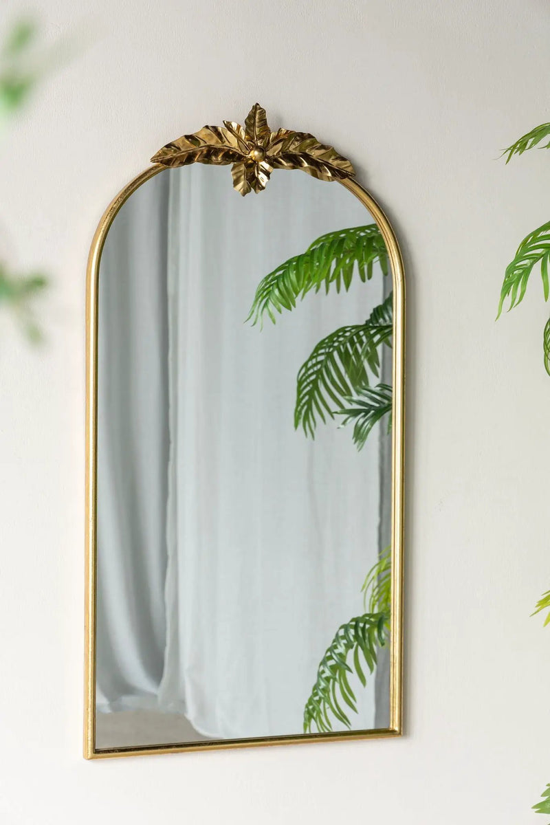 Arched Wall Mirror With Metal Frame, Wall Mirror For Living Room by HouseOfZazla