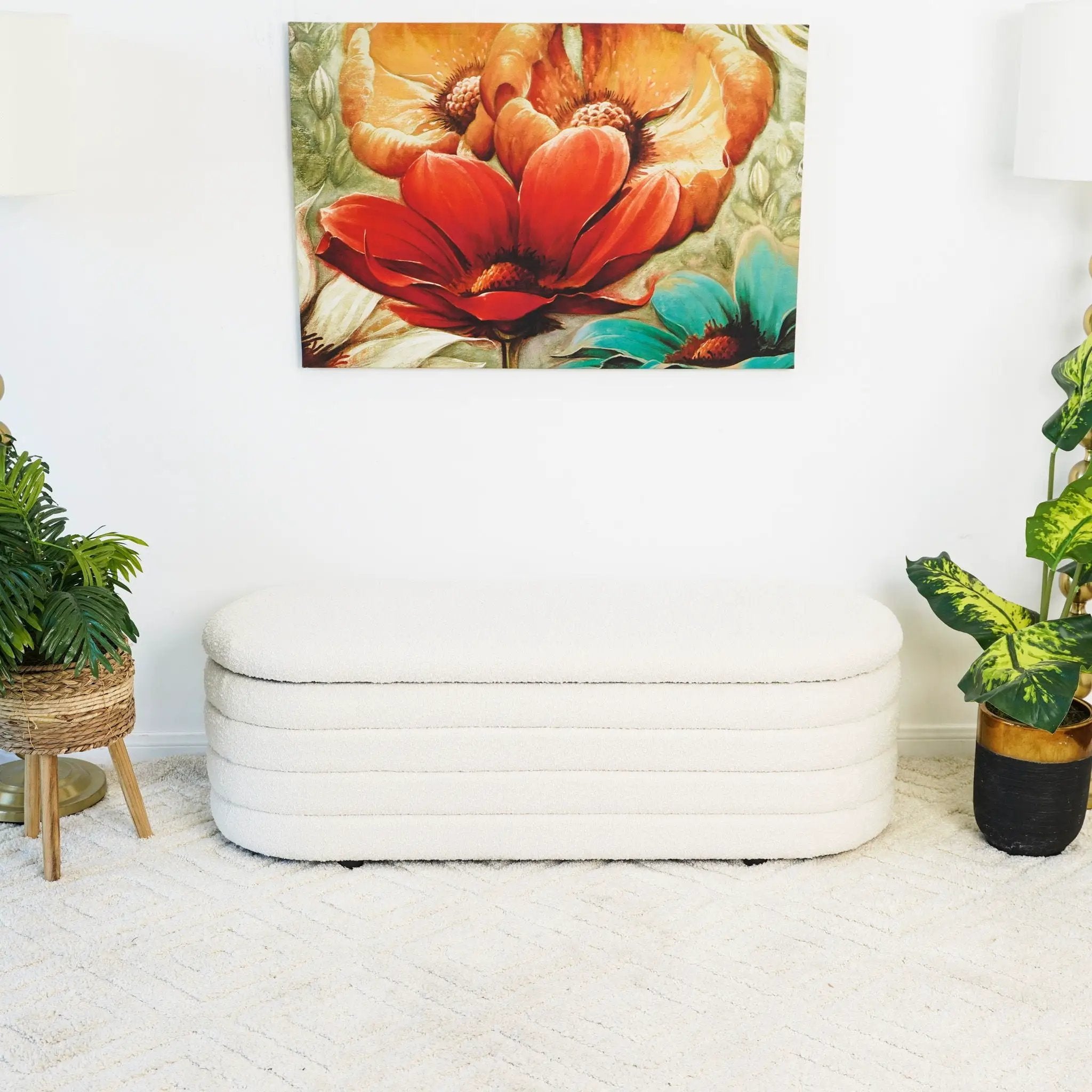 Cabana - Bench With Storage - Ivory by HouseOfZazla