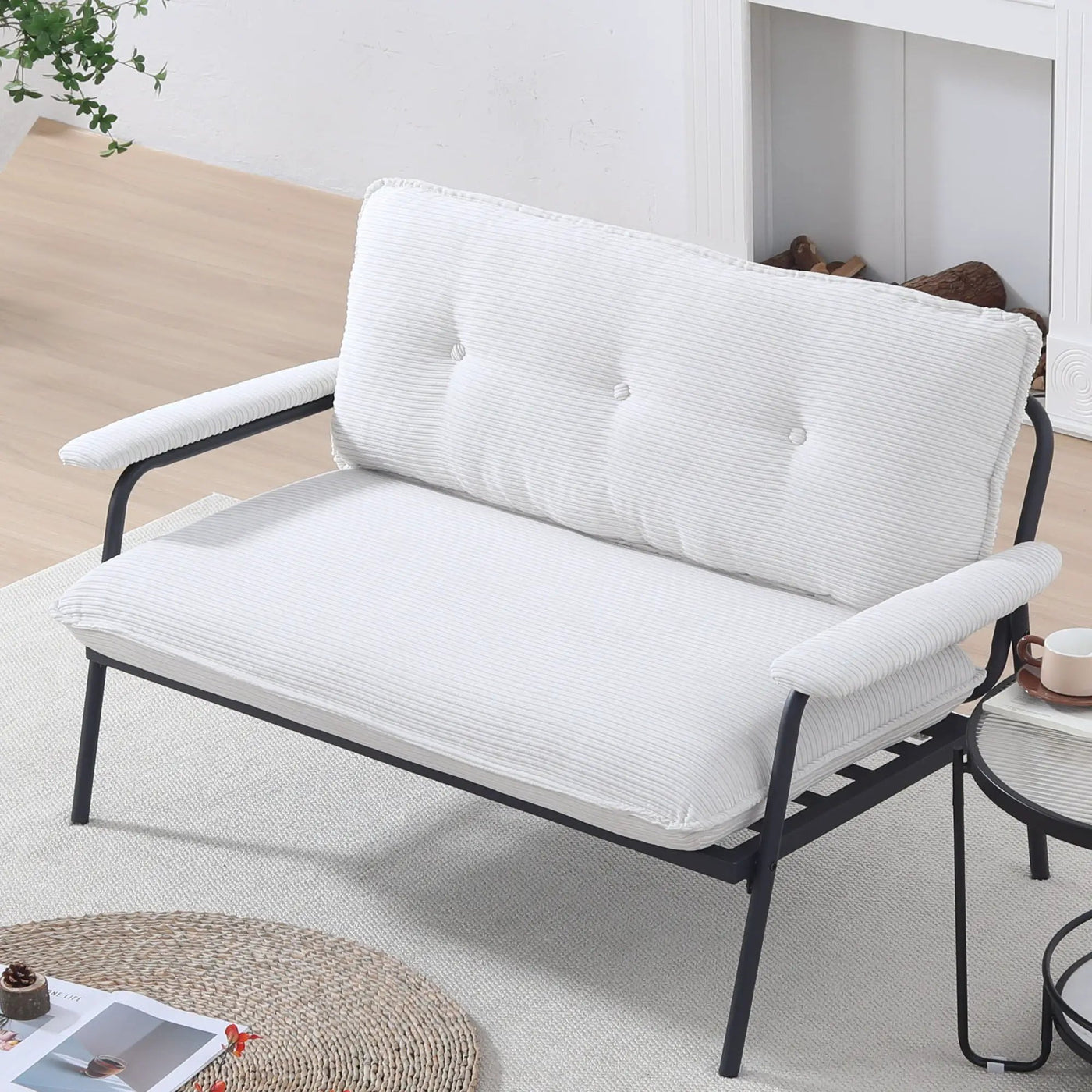 Modern Metal Frame Sofa With Sponge Filling For Compact Spaces And Versatile Use by Unique Piece Furniture