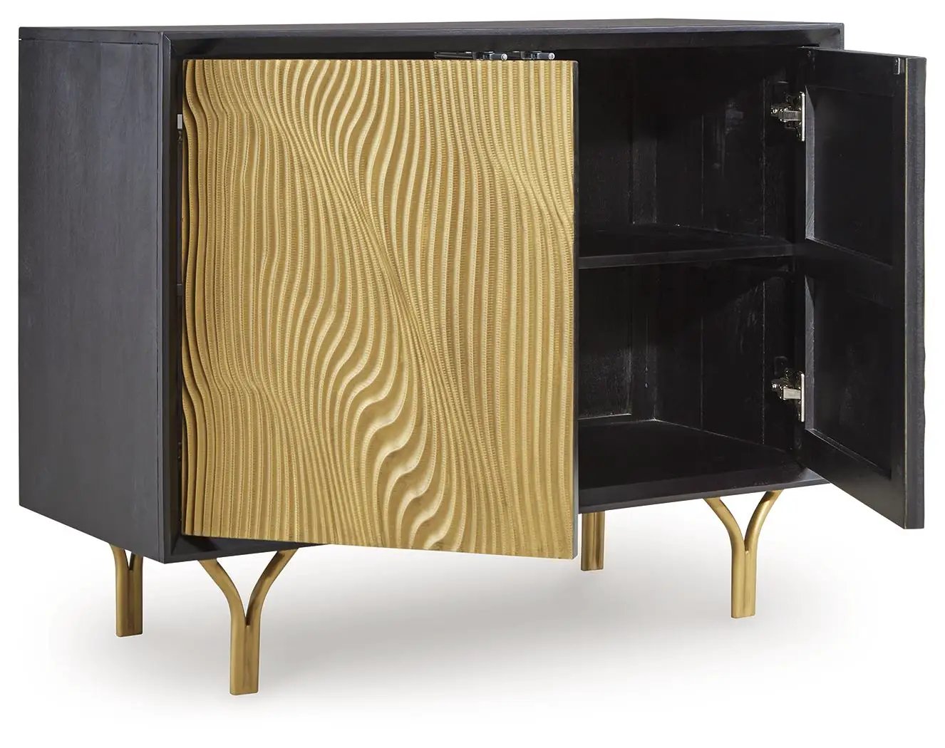 Tayner - Accent Cabinet - Black / Gold Finish by Unique Piece Furniture